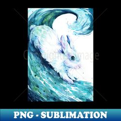 Water Bunny - Watercolor Animal Painting Art - Premium PNG Sublimation File - Spice Up Your Sublimation Projects