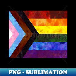 Progress Pride Digital Quilt - Instant PNG Sublimation Download - Vibrant and Eye-Catching Typography