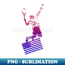 Tennis Player American Flag - Exclusive PNG Sublimation Download - Unlock Vibrant Sublimation Designs
