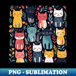 Sleepy cats pattern - High-Resolution PNG Sublimation File - Vibrant and Eye-Catching Typography