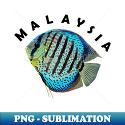Malaysia Blue Discus Fish  Symphysodon Cichlid  Cute Freshwater Aquarium Animal - Special Edition Sublimation PNG File - Perfect for Sublimation Mastery