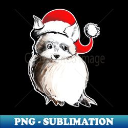 Seasonal raccoon portrait - Christmas inspired designs - Exclusive Sublimation Digital File - Stunning Sublimation Graphics