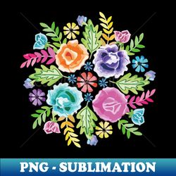mexican flower bouquet oaxaca tehuana colorful embroidery decoration - instant png sublimation download - fashionable and fearless
