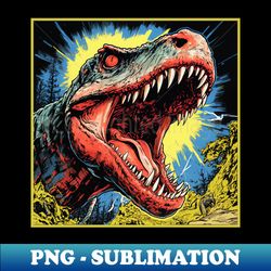 Tyrannosaurus Rex in Vintage  Retro Comics Cartoon - Creative Sublimation PNG Download - Defying the Norms