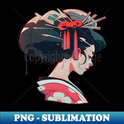 Lovely Geisha Portrait - Sublimation-Ready PNG File - Unlock Vibrant Sublimation Designs