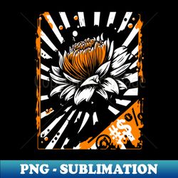 flower001 Orange White - Modern Sublimation PNG File - Create with Confidence