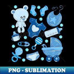 blue baby nursery - trendy sublimation digital download - instantly transform your sublimation projects