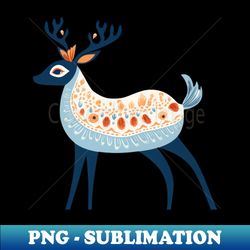 boho scandinavian folk art deer pattern - png sublimation digital download - perfect for personalization