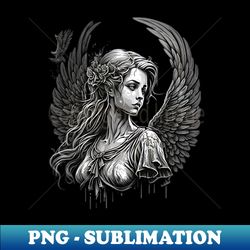 Tattooed Angel  Angelic Tattoo Design - Exclusive Sublimation Digital File - Unleash Your Creativity