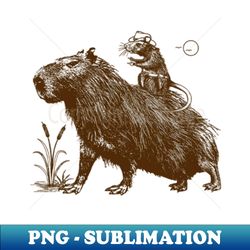 Funny Capybara Shirt -  Cowboy Rat - Unique Sublimation PNG Download - Defying the Norms