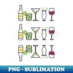 Minimalist Drinks Cocktail Upside-Down - Modern Sublimation PNG File - Bold & Eye-catching