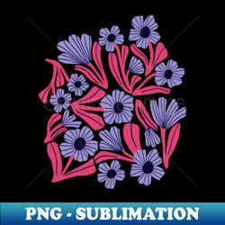 Boho blooms in pink and blue - Stylish Sublimation Digital Download - Perfect for Sublimation Mastery