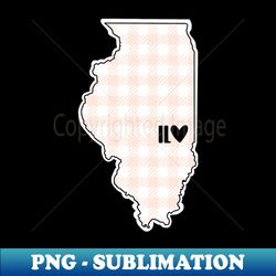 USA States Illinois pink plaid - Signature Sublimation PNG File - Create with Confidence