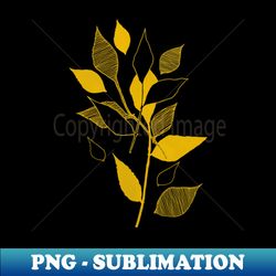 Yellow Gold and Grey Foliage - Exclusive PNG Sublimation Download - Bold & Eye-catching