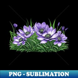 Anemone Flowers - PNG Transparent Sublimation Design - Fashionable and Fearless