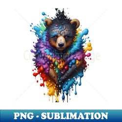 beauty bear face splash style - png transparent sublimation file - stunning sublimation graphics