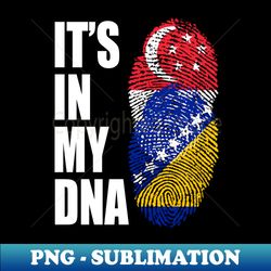 Singaporean And Bosnian Vintage Heritage DNA Flag - PNG Sublimation Digital Download - Fashionable and Fearless