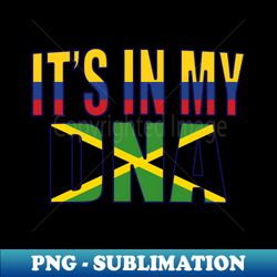 Colombian And Jamaican DNA Mix Heritage Flag - Vintage Sublimation PNG Download - Instantly Transform Your Sublimation Projects