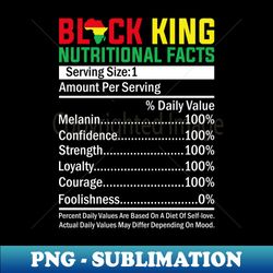 Black King Nutritional Facts - Afro Mens Black History Month - Vintage Sublimation PNG Download - Unleash Your Inner Rebellion