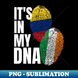 Irish And Colombian DNA Mix Flag Heritage Gift - Vintage Sublimation PNG Download - Fashionable and Fearless