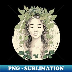 Pretty plant girl portrait - Elegant Sublimation PNG Download - Vibrant and Eye-Catching Typography