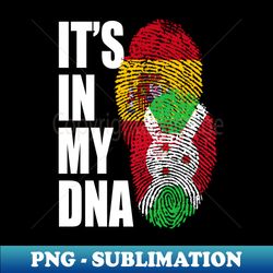 Burundian And Spaniard Mix Heritage DNA Flag - Sublimation-Ready PNG File - Create with Confidence