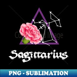 Sagittarius Zodiac Flower Carnation Fire Element - Exclusive Sublimation Digital File - Add a Festive Touch to Every Day