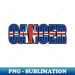 Cancer Icelandic Horoscope Heritage DNA Flag - Elegant Sublimation PNG Download - Instantly Transform Your Sublimation Projects