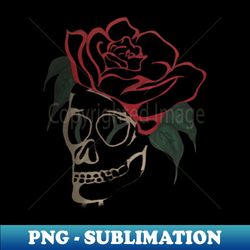 Rose skull - Vintage Sublimation PNG Download - Bold & Eye-catching