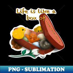 Life is like a box of Chick-o-Lates - PNG Transparent Sublimation File - Bold & Eye-catching