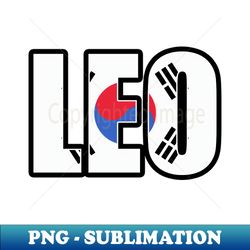 Leo South Korean Horoscope Heritage DNA Flag - Creative Sublimation PNG Download - Fashionable and Fearless