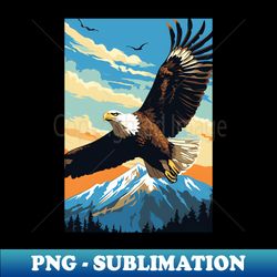 Flying American Bald Eagle - Special Edition Sublimation PNG File - Create with Confidence