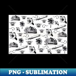 vintage summer- black and white pattern - premium png sublimation file - unleash your creativity