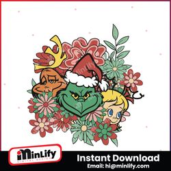 floral grinch max cindy lou who svg