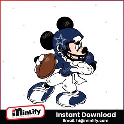 Mickey Mouse Dallas Cowboys Football SVG