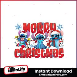 Cute Stitch Merry Christmas PNG