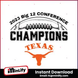 2023 Big 12 Conference Champions Texas Longhorns SVG