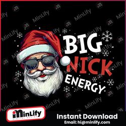 Big Nick Energy Santa Glasses PNG
