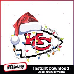 Chiefs With Santa Hat And Christmas Light SVG