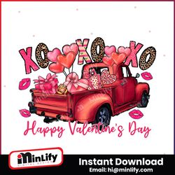 Happy Valentines Day Truck Xoxo PNG