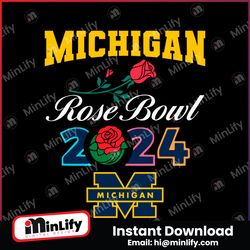 Michigan Rose Bowl 2024 Football Svg Digital Download