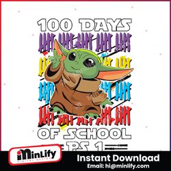Retro Baby Yoda 100 Days Of School SVG