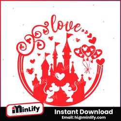 Retro Mickey Mouse Valentine Castle SVG