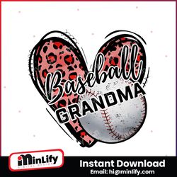 Retro Heart Baseball Grandma PNG