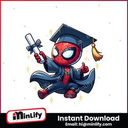 Superhero Spiderman Cartoon Graduation PNG