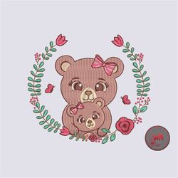 mama & baby bear embroidery design, mama and baby bear embroidery digital file, mama and baby bear embroidery patterns,