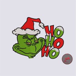 Grinch Ho Ho Ho Machine Embroidery Design, Christmas Digital Embroidery Design, Holiday Embroidery Design File, 4 sizes,