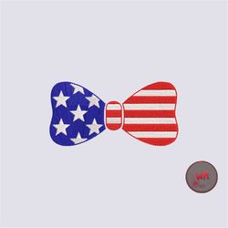 4th of July bow embroidery design, patriotic bow embroidery machine files, Independence day embroidery digital files, In