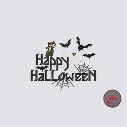 happy halloween embroidery design, halloween embroidery patterns, spooky embroidery, ghost embroidery patterns, digital