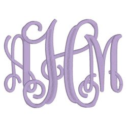 Embroidery Interlocking Monogram, MACHINE EMBROIDERY, Monogram Alphabet, 3 Sizes, Digital Download (Does not come in BX